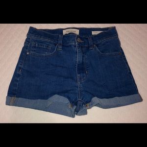 Blue denim shorts